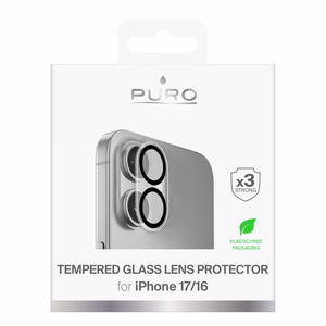 Puro Camera Standard rūdītais stikls iPhone 17 / iPhone 16 kameras salai un lēcām