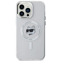 Karl Lagerfeld IML Metāla Choupette galva MagSafe apvalks iPhone 13 Pro - balts