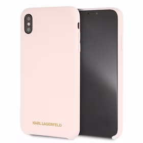 KARL LAGERFELD KLHCI65SLLPG IPHONE XS MAX maciņš gaiši rozā/gaiši rozā silikona