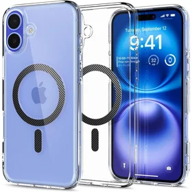 Spigen Ultra Hybrid MagSafe Carbon Fiber apvalks iPhone 16 – tumši pelēka