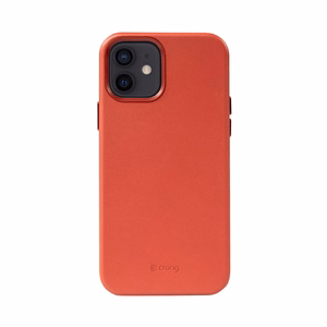 Crong Essential Cover Magnetic mākslīgās ādas vāciņš iPhone 12 / iPhone 12 Pro, ar MagSafe, sarkans