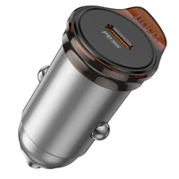 Auto lādētājs Hoco USB C QC PD 30W NZ16 metāla pelēks