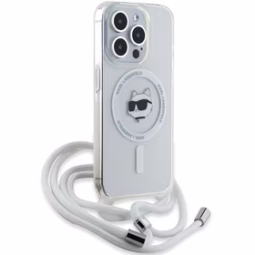 Karl Lagerfeld IML Choupette Head & Cord Magnētiskais viedtālruņa apvalks iPhone 14 Pro - caurspīdīgs
