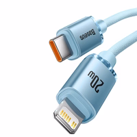 Baseus CAJY001303 Lightning - USB-C PD kabelis 20W 480Mb/s 1.2m zils