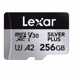 Lexar High-Performance Silver Plus microSDXC atmiņas karte 256 GB + adapteris