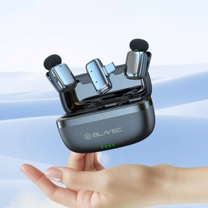 Blavec Lavalier mikrofoni x 2 MK-03 ClipGo Type C (LMMK03-S) sudrabs