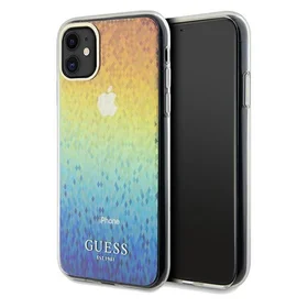 Guess IML Facetēts spogulis Disco Iridescent viedtālruņa apvalks iPhone 11 / Xr - daudzkrāsains