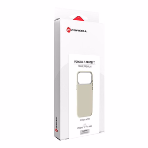 Case for iPhone 17 Pro Max / 18 Pro Max (low camera edge) Forcell F-Protect Frame Premium compatible with Magsafe antique white