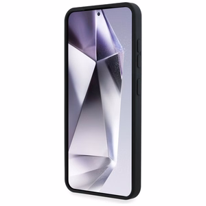 Karl Lagerfeld silikona metāla paraksta logotips Samsung Galaxy S25 viedtālruņa apvalks melns