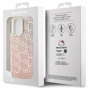 Hello Kitty IML Gradient Electrop Crowded Kitty Head viedtālruņa apvalks iPhone 14 Pro Max - rozā