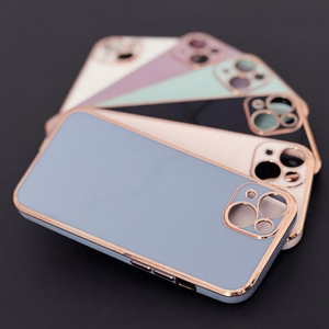 Lighting Color Case for Xiaomi Redmi Note 11 gold frame gel cover blue