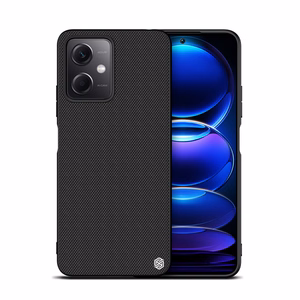 Nillkin teksturēts viedtālruņa apvalks Xiaomi Redmi Note 12 5G / Poco X5 5G pastiprināts neilona pārsegs melns