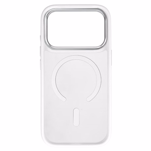 Liavec Cloudy maciņš ar metāla kameras rāmi priekš Iphone 17 Pro balts (kameras vadības poga)
