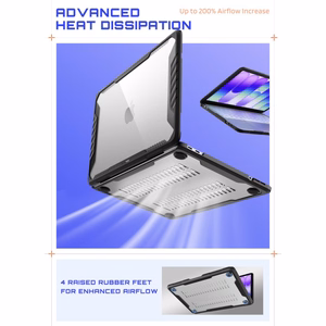 Supcase Unicorn Beetle Pro maciņš MacBook Neo 13" 2026, caurspīdīgs melns