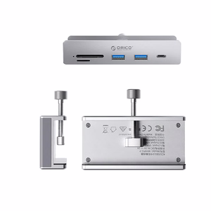 Orico MH5PC USB-C / 2x USB-A 3.2 + 1x USB-C 3.2 + 1x SD&TF - sudraba krāsā
