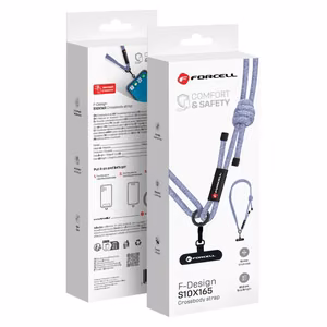 FORCELL F-DESIGN S10X165 šķērsvirziena telefona siksniņa ar regulējamu garumu (maks. 82,5cm cilpā) pelēka violeta