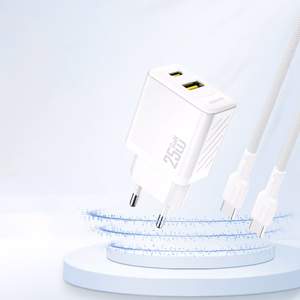 Dudao A26T GaN 25W USB-A, USB-C Charger - White