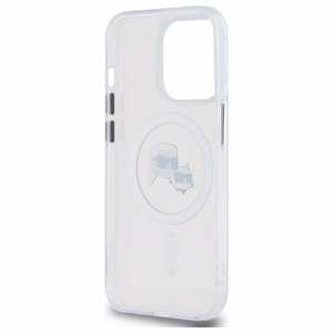 IML Metal Karl & Choupette Head MagSafe viedtālruņa apvalks iPhone 14 Pro Max - balts