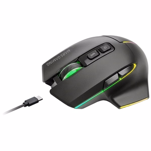 Mars Gaming MMWVECTOR optiskā pele labajai rokai, RF bezvadu savienojums, Bluetooth un USB Type-A, 12000 DPI