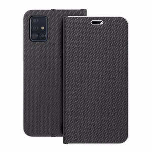 Viedtālruņa apvalks LUNA Book Carbon SAMSUNG A51 melns