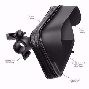 Bike holder waterproof with zip and hood ( 5,5" - 6,3" ) black