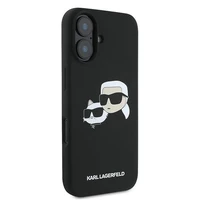 Karl Lagerfeld silikona viedtālruņa apvalks Nauble Heads Print Magnētiskais iPhone 16 Plus - melns