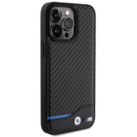 BMW Ādas Carbon viedtālruņa apvalks iPhone 15 Pro Max - melns