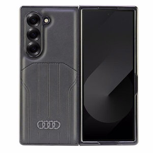 Audi sintētiskās ādas magnētiskais vāciņš Samsung Galaxy Z Fold 6 - melns
