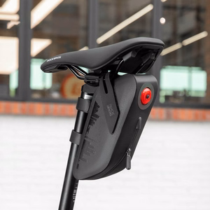 Rockbros AS-078-1 velosipēda sēdekļa soma ar viedo aizmugurējo lukturi 0.8L - melna
