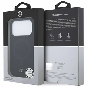 Mercedes Gludas Ādas Magnētiskais viedtālruņa apvalks iPhone 17 Pro - melns