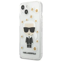 Karl Lagerfeld Flower Ikonik Karl viedtālruņa apvalks iPhone 13 mini - caurspīdīgs