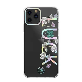 Kingxbar Lucky Series viedtālruņa apvalks dekorēts ar oriģinālajiem Swarovski kristāliem iPhone 12 mini caurspīdīgs