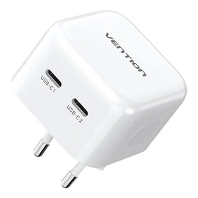 Vention FBPW0-EU USB(C+C) GaN (35W/35W) tīkla lādētājs (balts)