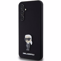 Karl Lagerfeld silikona Ikonik Metal Pin viedtālruņa apvalks Samsung Galaxy S23 FE - melns