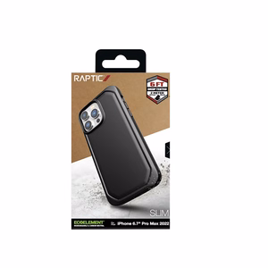 X-Doria Raptic Slim vāciņš ierīcei iPhone 14 Pro Max, bioloģiski noārdāms, melns