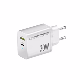Esperanza EZC105W mains charger 20W balts