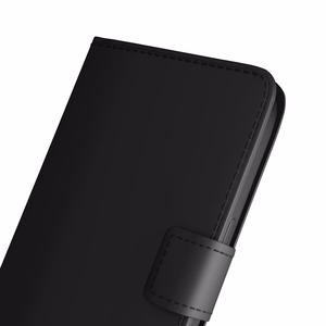 Puro Wallet Stand case for iPhone 17 made of eco-leather, with a flap, wallet and stand function - black