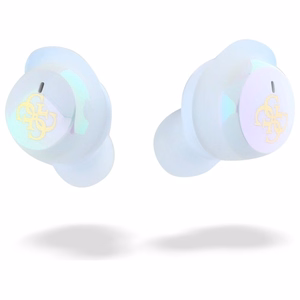 Guess Bluetooth austiņas GUTWSJ144ESH TWS + dokstacija baltas/baltas varavīksnes 4G drukāts logotips