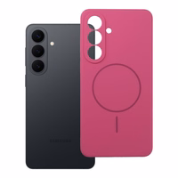 Silikona 2mm viedtālruņa apvalks SAMSUNG S26 Plus, saderīgs ar MagSafe, rozā krāsā