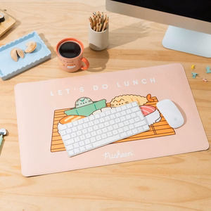 Pusheen Sushi Roll XXL PU ādas spēļu un galda paklājs, 60 × 35 cm