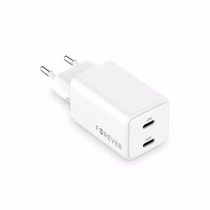Forever TC-08-45CC GaN PD lādētājs 2x USB-C 45W balts