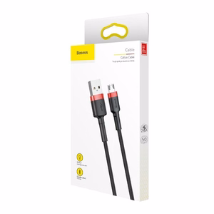 Baseus Cafule Micro USB kabelis 1.5A 2m (sarkans + melns)