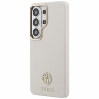 Guess maciņš Rhinestone Round Logo MagSafe priekš Samsung Galaxy S26 Ultra smilškrāsas