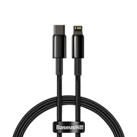 Baseus kabelis Tungsten PD USB-C - Lightning 1,0 m melns 20W