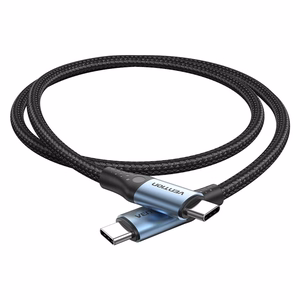 Vention USB 2.0 5A 240W 1,5 m melns USB-C uz USB-C kabelis
