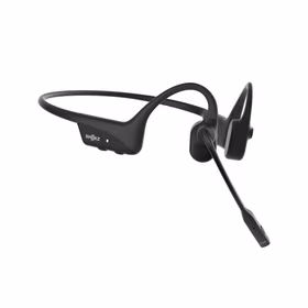 SHOKZ OpenComm2 2025 Upgrade Wireless Bluetooth Bone Conduction Videoconferencing Headset with USB-C Charging Port | 16 Hr Talk Time, 29m Wireless Range, 1 Hr Charge Time | Includes Noise Cancelling Boom Mic, melns