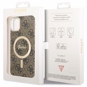 Guess GUHMN61H4STW iPhone 11 6.1" brūns/brūns cietais apvalks 4G MagSafe
