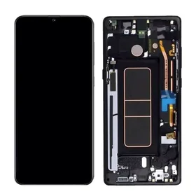 LCD ekrāns Samsung A715 A71 ar skārienekrānu un rāmi oriģināls melns (servisa pakete)