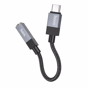 Adapteris AUX USB C (tēviņš) uz Jack 3,5 mm (mātīte) Hoco UPA32C melns