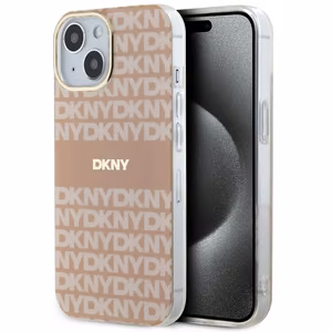 DKNY IML mono un svītru magnētiskais viedtālruņa apvalks iPhone 15 / 14 / 13 - rozā